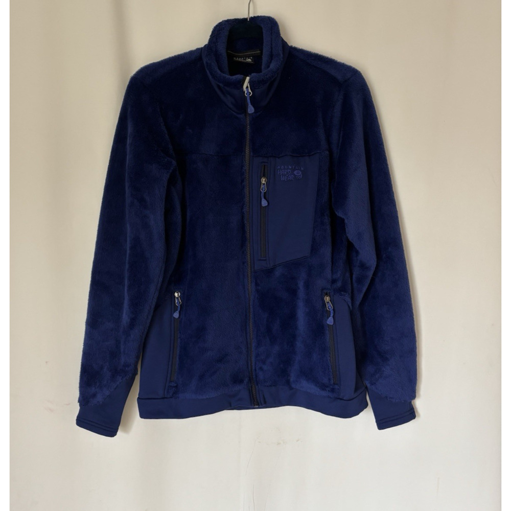 Mountain Hardware Jacket Large Womens Full Zip Pockets Mock Neck Fleece Purple